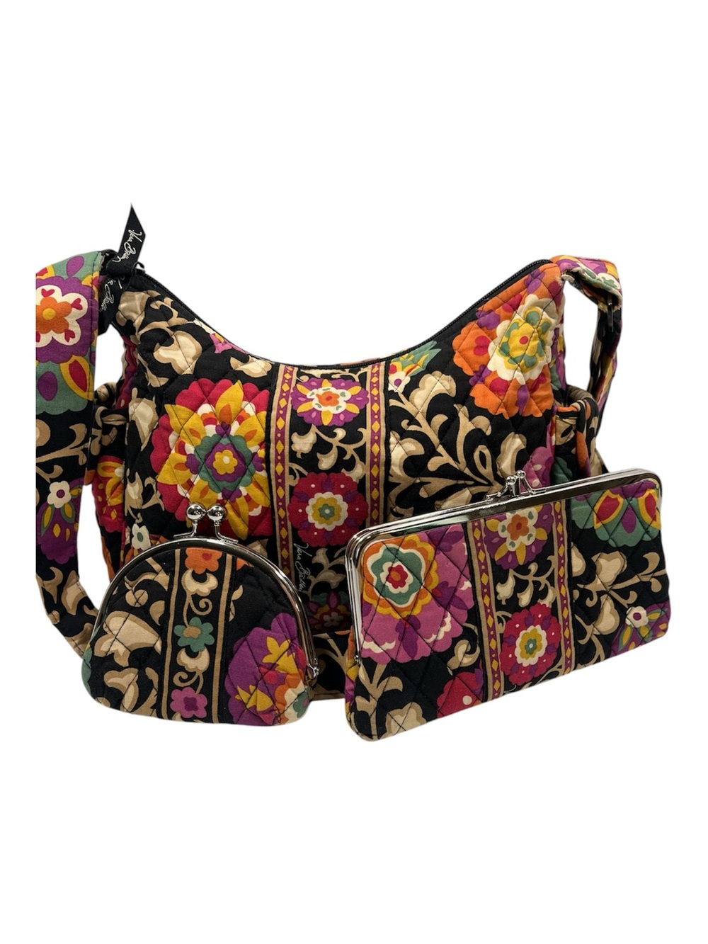 Vera Bradley Shoulder Bag Coin Purse Wallet Suzani Retired Kiss Lock 3 Pc. Lot